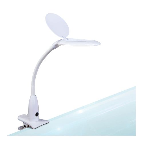 Handy Asztali LED lámpa nagyítóval csipeszes fehér