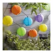 Szolár lampion fényfüzér - 10 db színes lampion, hidegfehér LED - 3,7 m
