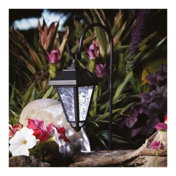   LED-es szolár lámpa - kandeláber - 80 cm - fekete - hidegfehér