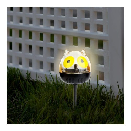 LED-es szolár lámpa - bagoly - hidegfehér - sárga - 150 x 50 x 50 mm