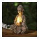 Szolár Buddha gyertyával - 1 melegfehér LED - 12,5 x 8,5 x 19 cm