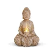 Szolár Buddha gyertyával - 1 melegfehér LED - 12,5 x 8,5 x 19 cm