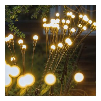   Leszúrható szolár lámpa - szentjánosbogár - 8 melegfehér LED - 70 cm