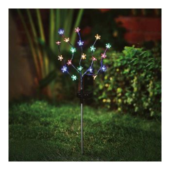 Leszúrható szolár virág - 20 színes LED - 65 cm