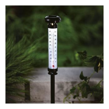 Szolár kerti hőmérő - hidegfehér LED - 6,3 x 44,5 cm