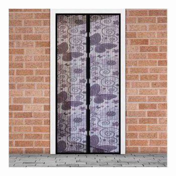   Szúnyogháló függöny ajtóra mágneses 100 x 210 cm Lila pillangós