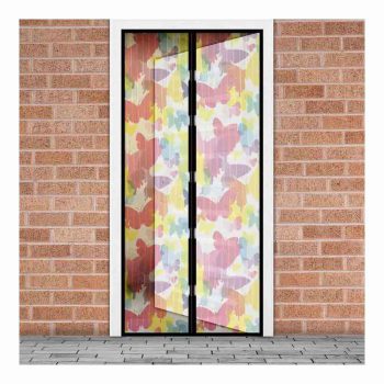   Szúnyogháló függöny ajtóra -mágneses- 100 x 210 cm - színes pillangós