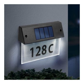   Szolár házszámfény - átlátszó plexi - hidegfehér LED - 18 x 20 cm