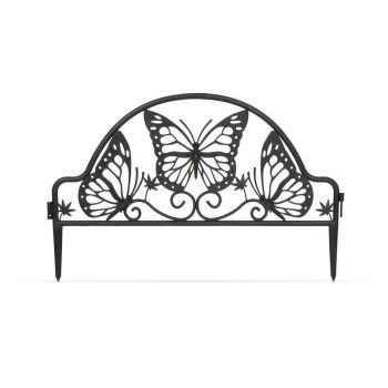 Virágágyás szegély / kerítés 48 x 31 cm - fekete