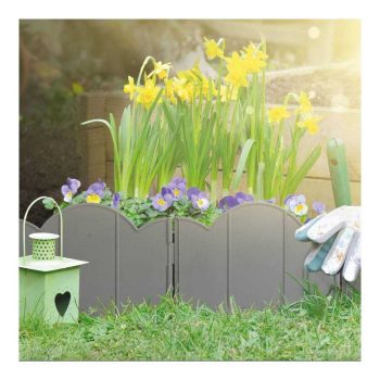   Virágágyás szegély / kerítés - 20 x 17,5 cm - szürke - 12 db / csomag