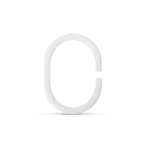 Zuhanyfüggöny-karika - műanyag, ovális - 12 db / csomag