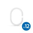 Zuhanyfüggöny-karika - műanyag, ovális - 12 db / csomag