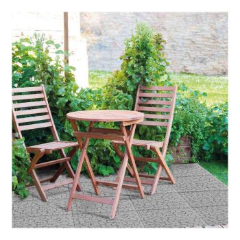   Kerti járólap - kőmintás - műanyag - 29 x 29 cm - szürke - 4 db / csomag