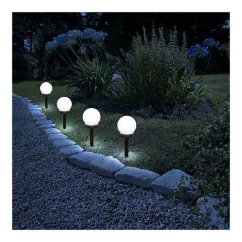   LED-es szolár lámpa - leszúrható - gömb alakú, hidegfehér - Ø10 cm