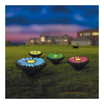   Leszúrható LED szolár - virágok - színes - fekete - műanyag - 360 cm