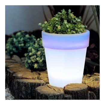 Szolár virágcserép - 4 hidegfehér LED - 16,5 x 19 cm