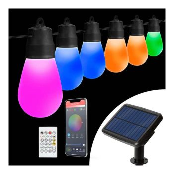   Smart szolár fényfüzér - 30 db RGBIC LED - 13 m - bluetooth