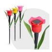 LED-es szolár tulipánlámpa - sárga / piros / rózsaszín - 31 cm - 12 db / kínáló