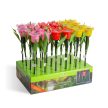 LED-es szolár tulipánlámpa - sárga / piros / rózsaszín - 31 cm - 12 db / kínáló