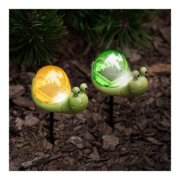 Leszúrható szolár - csiga - fehér LED - 10 x 6 x 15 cm