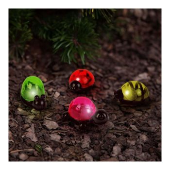   Szolár dekoráció csipesszel - teknős, méhecske, csiga, katica - 10 x 6 x 14 cm - fehér LED