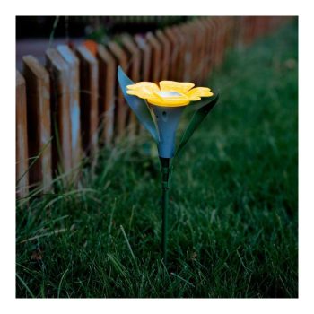   Leszúrható szolár virág - 3 szín - 30 x 10 cm - fehér LED