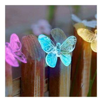   LED szolár fényfüzér - pillangó - 2,9 m - 10 színes LED