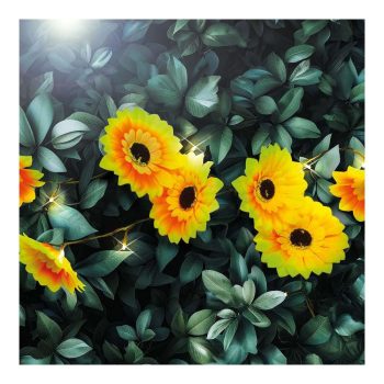 Szolár fényfüzér - virág - 2 m - 20 melegfehér LED