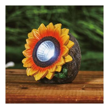 Szolár napraforgó - 2 fehér LED - 5 x 8 x 8,6 cm