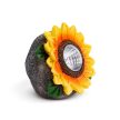 Szolár napraforgó - 2 fehér LED - 5 x 8 x 8,6 cm
