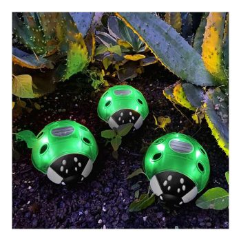   Szolár katicabogár - zöld - 14,5 x 12 x 6 cm - 6 melegfehér LED