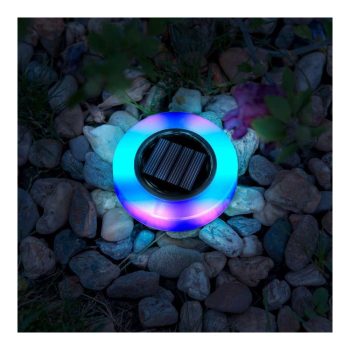   LED-es leszúrható szolár lámpa - kör alakú - RGB színes LED - 105 x 128 mm