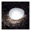 Leszúrható szolár lámpa - kavics forma - matt üveg - 165 x 142 x 115 mm - melegfehér LED