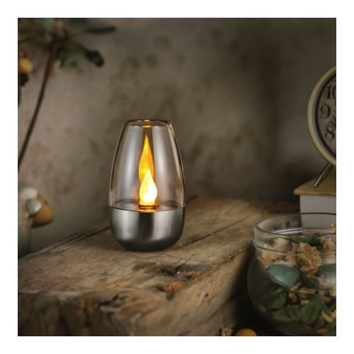 Szolár lámpa - gyertya - lángeffekt - 1 melegfehér LED - 6 x 9 cm