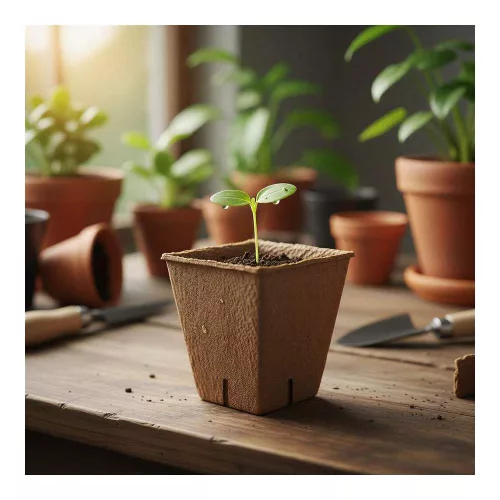 Palántanevelő cserép - 6 x 6 cm - négyzet, papír - 12 db / csomag