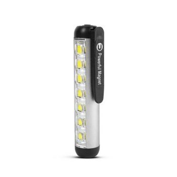   LED-es zseblámpa - munkalámpa móddal - 400 mAh akkumulátor - XPE + SMD LED - 500 lm - IP55 - ezüst