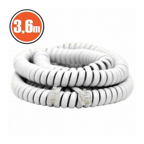 Spirál telefonvezeték 4P/4C 3,6 m