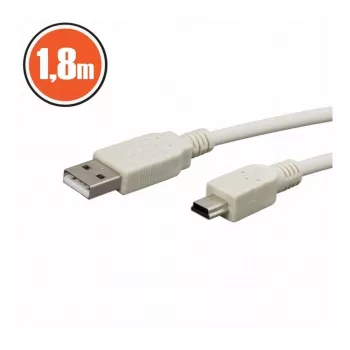 USB kábel 2.0 A dugó - B dugó (mini) 1,8 m