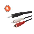RCA / JACK kábel 2 x RCA dugó - 3,5 mm JACK dugó 5,0 m