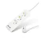Elosztó 3-as - 3 x 1,5 mm² - 1,5 m - 2 x USB-vel