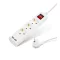 Elosztó 3-as - 3 x 1,5 mm - 1,5 m - 2 x USB-vel - kapcsolós