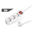 3-as elosztó kapcsolóval 250 V 10 / 16 A 3 m