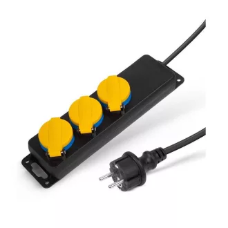   Kültéri elosztó fedéllel - 1,5 m - 3 x 230V - 3 x 1,5 mm2, gumi - IP44