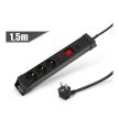 3-as elosztó túlfesz. és túláram elleni védelemmel 230 V 16 A 1,5 m
