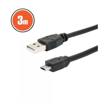 USB kábel 2.0 A dugó - B dugó (micro) 3 m