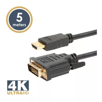 DVI-D HDMI kábel 5 m aranyozott csatlakozóval