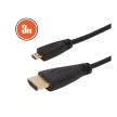 Micro HDMI kábel • 3 m aranyozott csatlakozóval