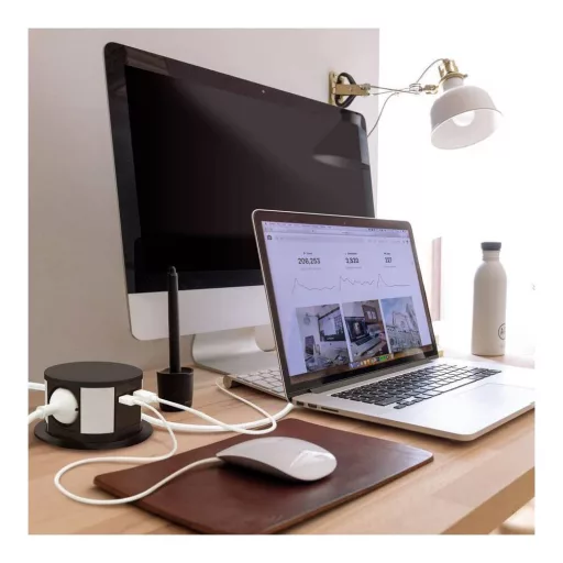 Elosztó - rejtett, 3-as + USB-A + Type-C - fekete
