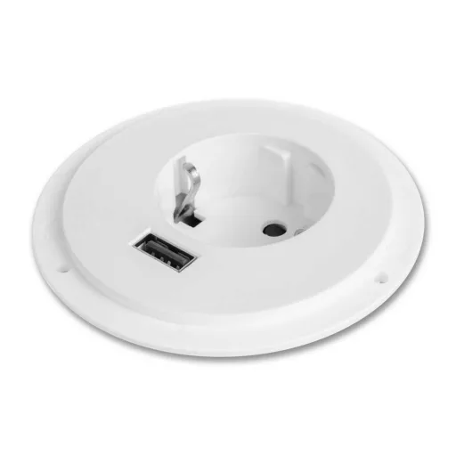 Rejtett - beépíthető konnektor + USB - fehér
