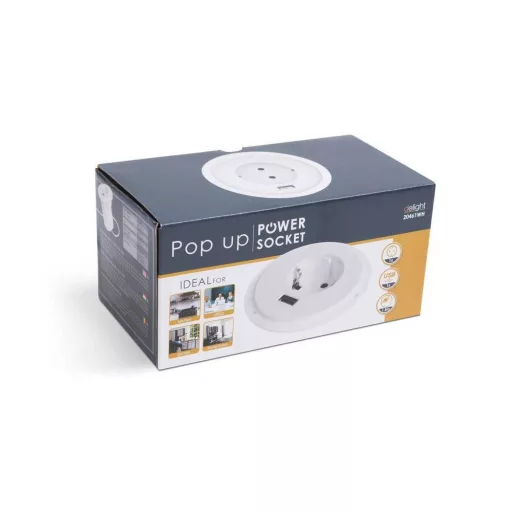 Rejtett - beépíthető konnektor + USB - fehér